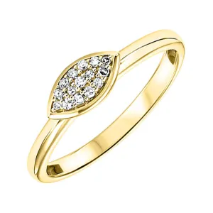 10KT Yellow Gold & Diamond Stackable Fashion Ring  - 1/10 ctw