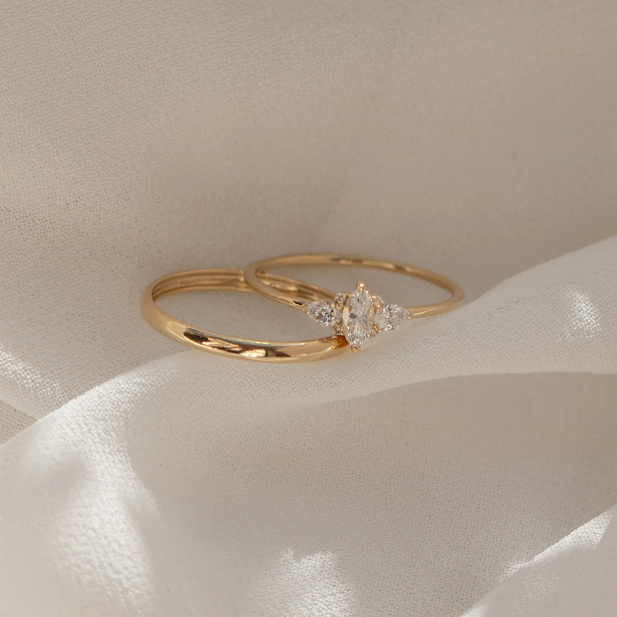 14k Delicate Yellow Gold Wedding Band