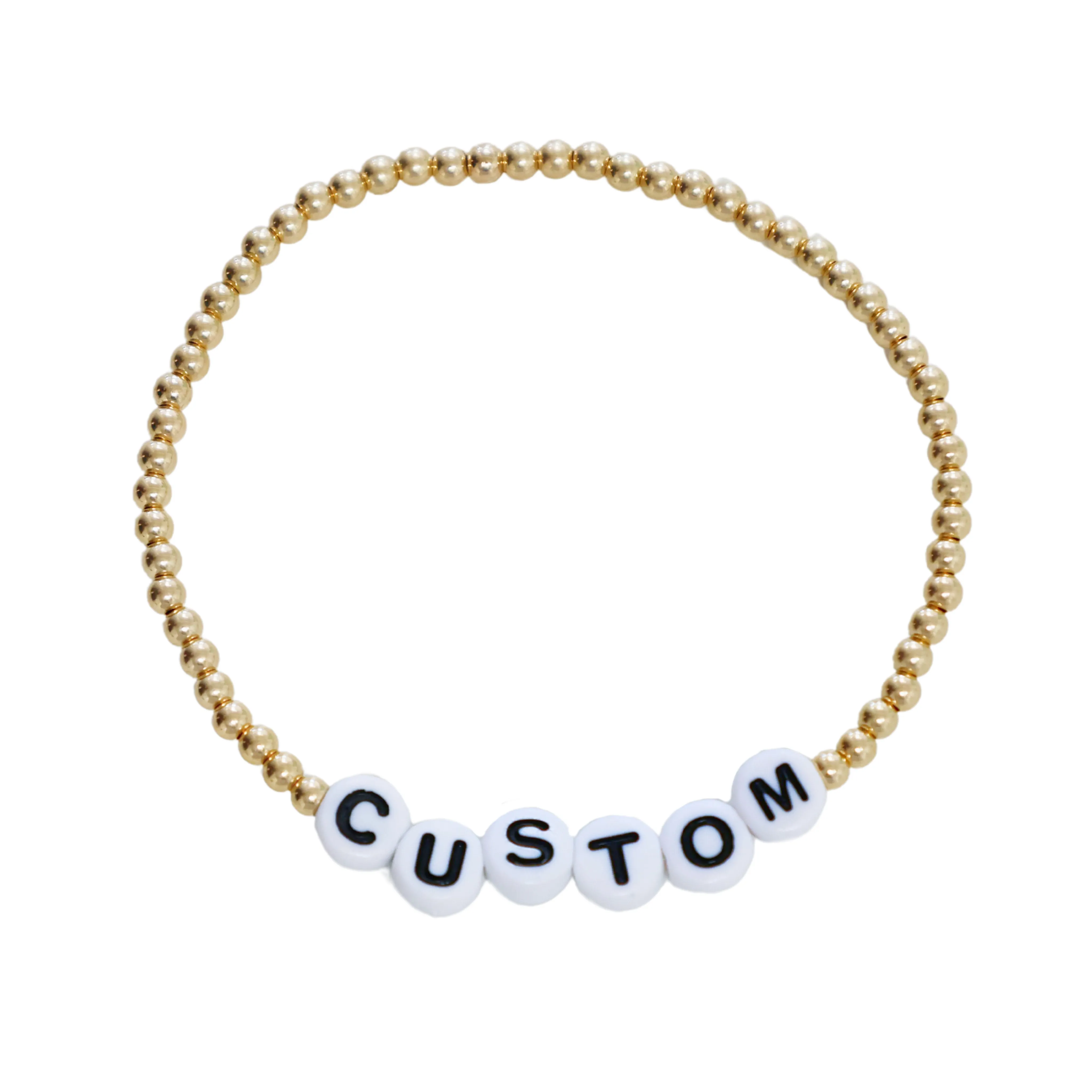 14k Gold filled Personalized Beaded Name Bracelet