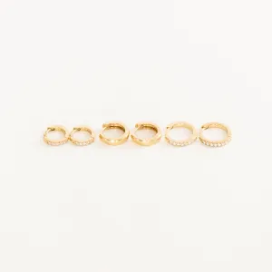 14K Huggie Hoop Earrings Bundle