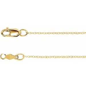 14K Yellow .75 mm Rope 7" Chain