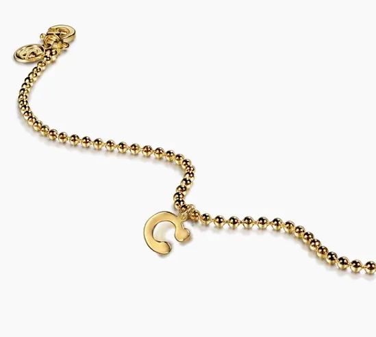 14K Yellow Gold Bujukan Initial C Bracelet