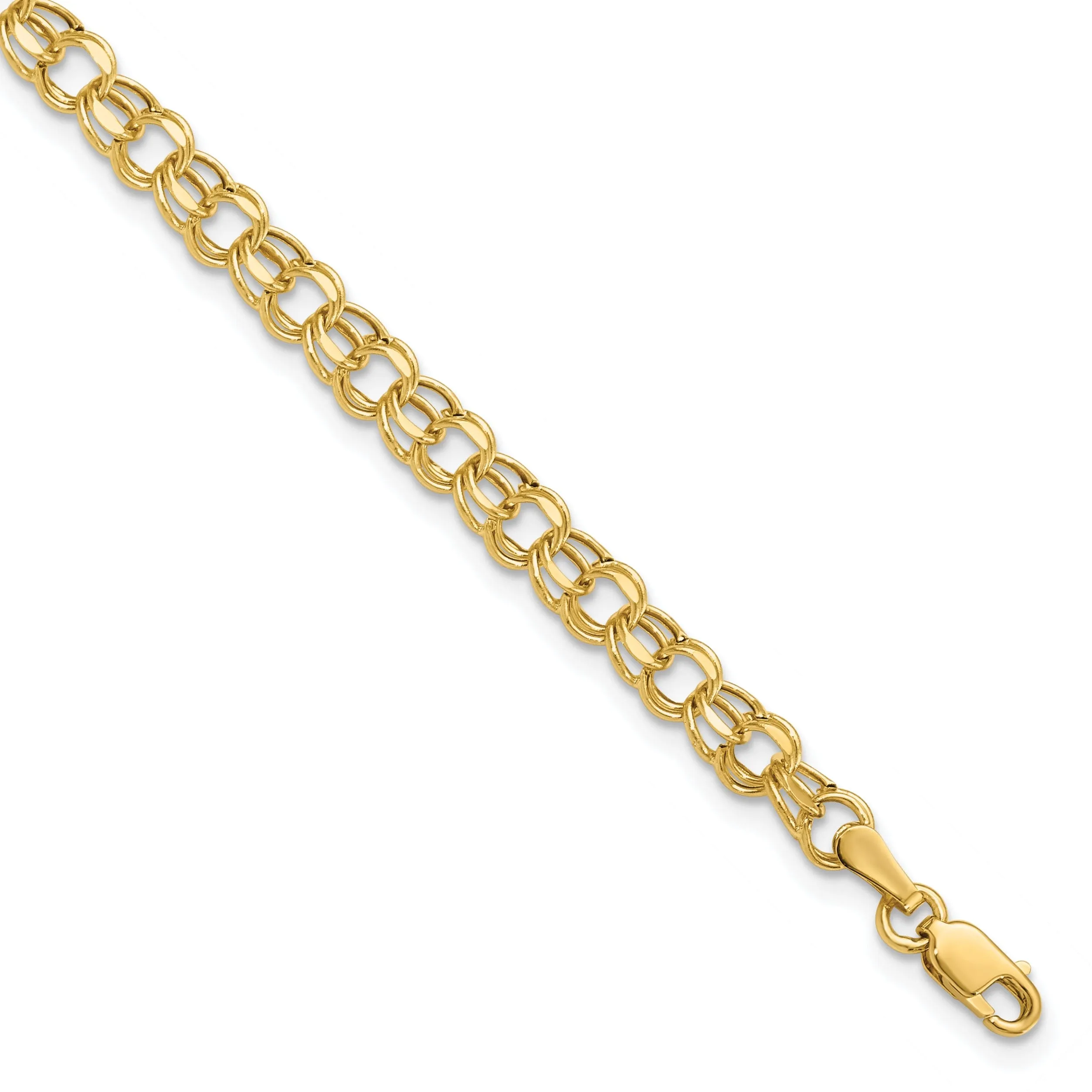 14k Yellow Gold Charm Bracelet, 4.5-mm, 7-inch, Semi-Solid Link Design