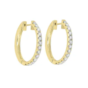 14KT Yellow Gold & Diamond Hoop Fashion Earrings  - 2 ctw