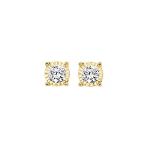 14KT Yellow Gold & Diamond Tru Reflection Fashion Earrings    - 1/2 ctw