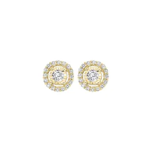 14KT Yellow Gold & Diamond Tru Reflection Fashion Earrings  - 3/4 ctw