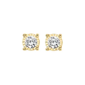 14KT Yellow Gold & Diamond Tru Reflection Fashion Earrings    - 3/4 ctw