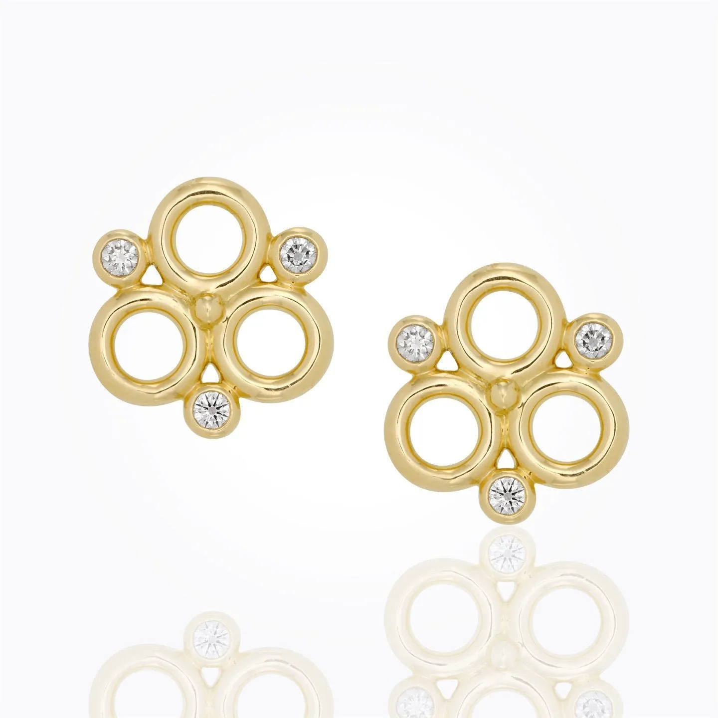 18K Gold Trio Post Earrings