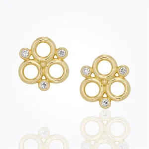 18K Gold Trio Post Earrings