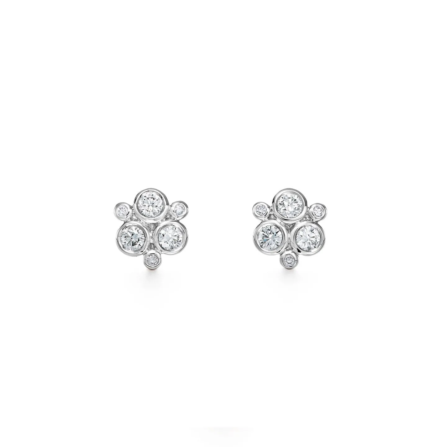 18K White Gold Classic Trio Earrings