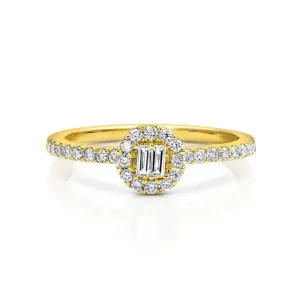 18kt Yellow Gold 0.34ctw Halo Pavè Band