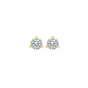 18KT Yellow Gold & Diamond Round Stud Earrings  - 1/10 ctw