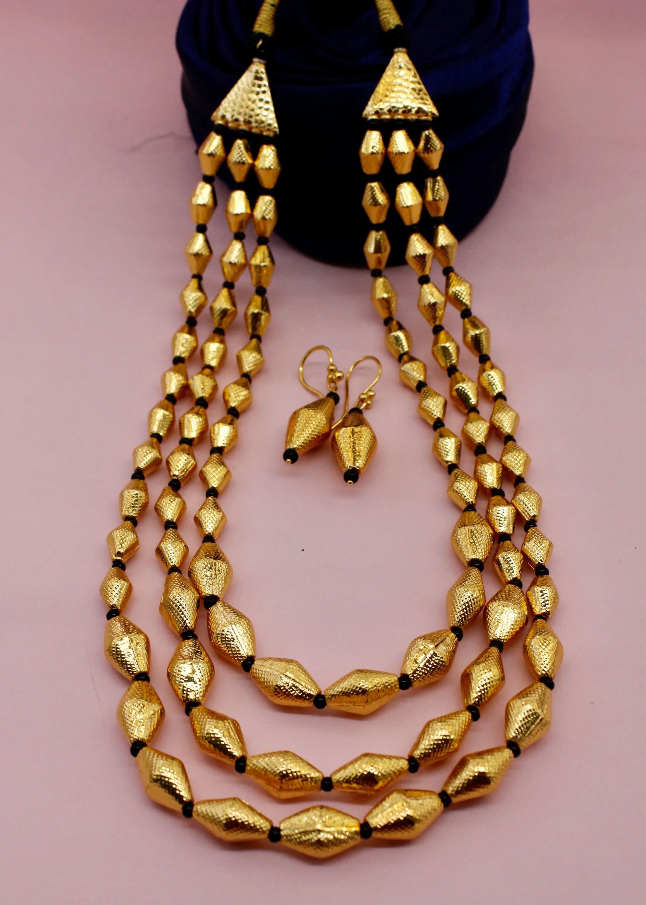 3 LAYER DHOLKI BEADS NECKLACE