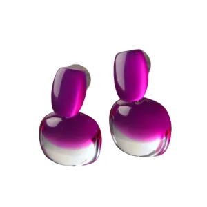 Acrylic Magenta Pink Earrings