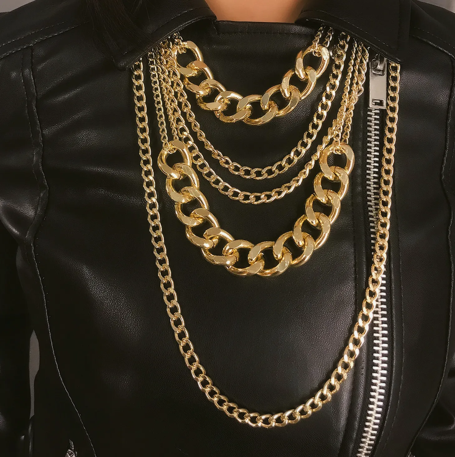 Alice Chain Link Gold Layered Necklace