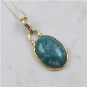 Amazonite Pendant Necklace Gold Chain