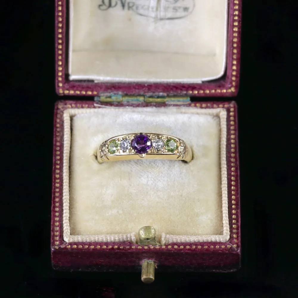 Antique Victorian Ring Suffragette 18Ct Gold Circa 1900.