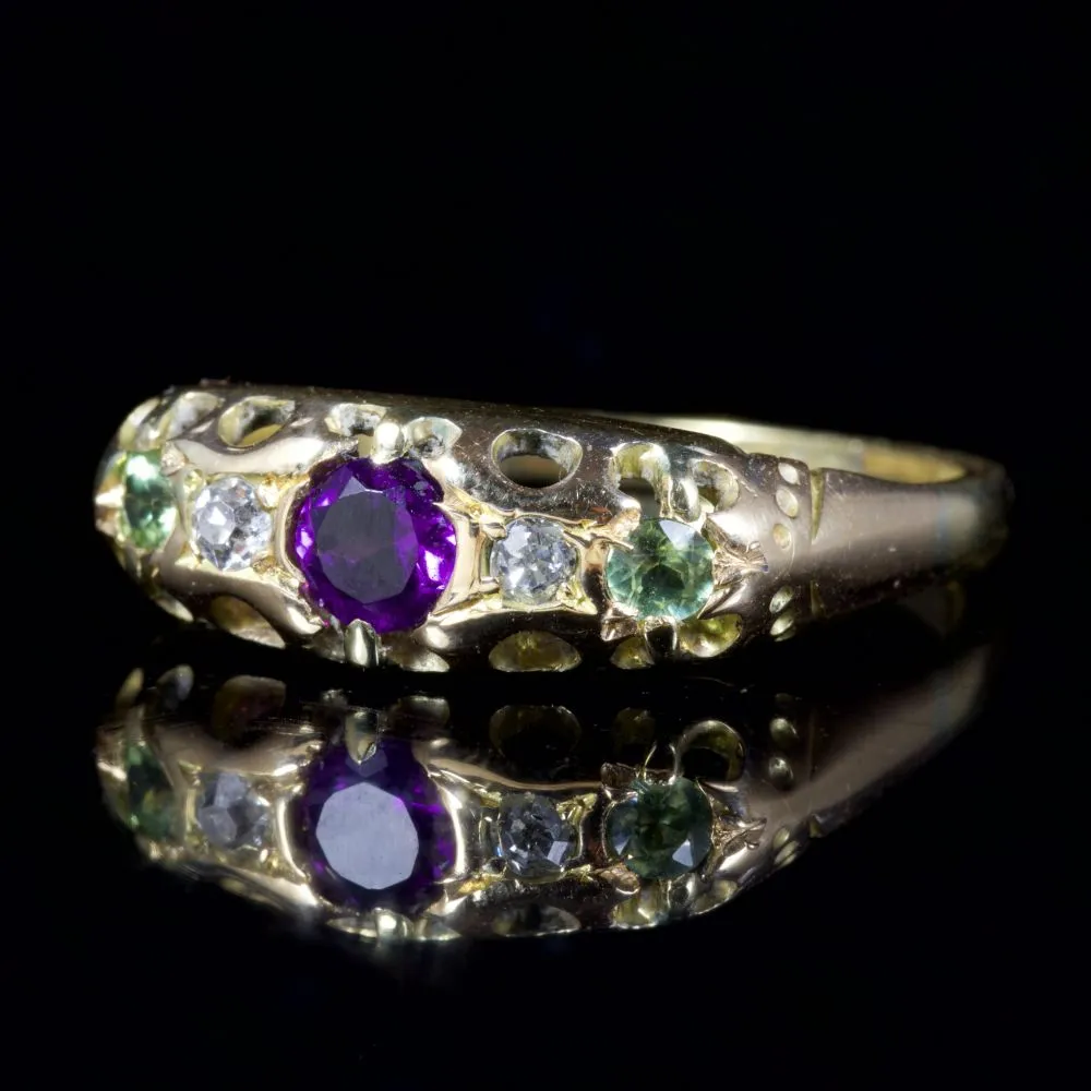 Antique Victorian Suffragette 18Ct Gold Ring Circa 1900