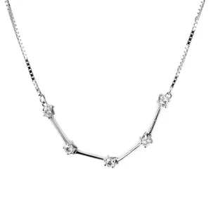 Banco Oro Diamond Line White Gold Necklace