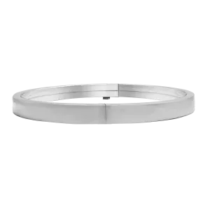 Bangle Bracelet with Smooth Flat Design in Sterling Silver