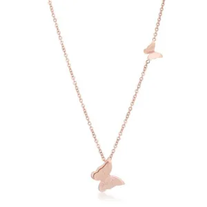 Beatrice Rose Gold Stainless Steel Delicate Butterfly Necklace