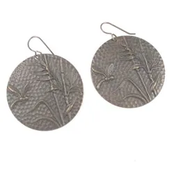 Bold Brass Dragonfly Coin Earrings