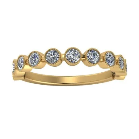 Briallen Round Millgrain Trendy Diamond Wedding Ring