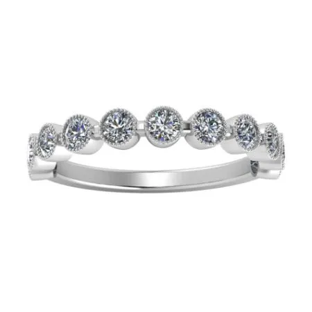 Briallen Round Millgrain Trendy Diamond Wedding Ring