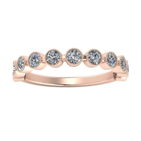 Briallen Round Millgrain Trendy Diamond Wedding Ring