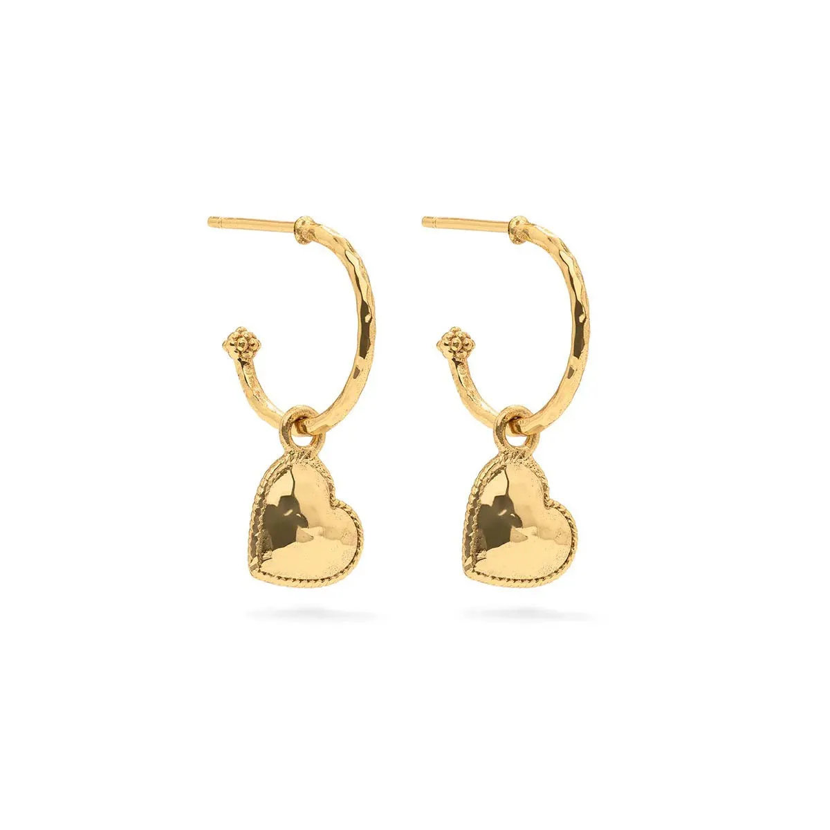 CAPUCINE DE WULF - LOVE HOOP EARRINGS WITH HEART CHARM