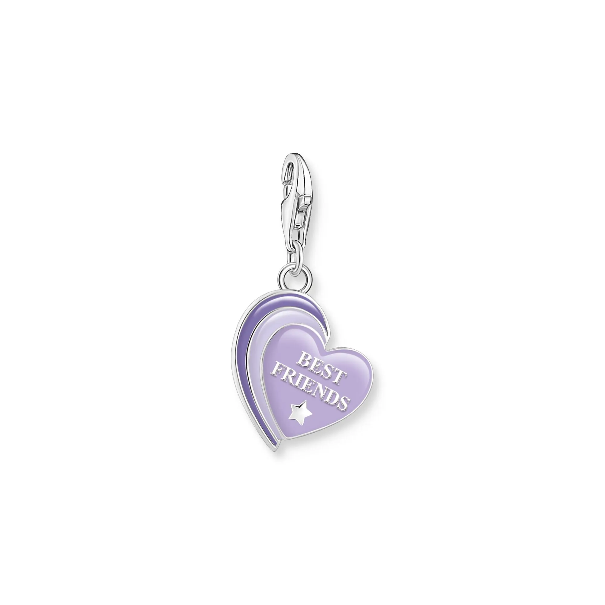 Charm Pendant BEST FRIENDS with violet cold enamel