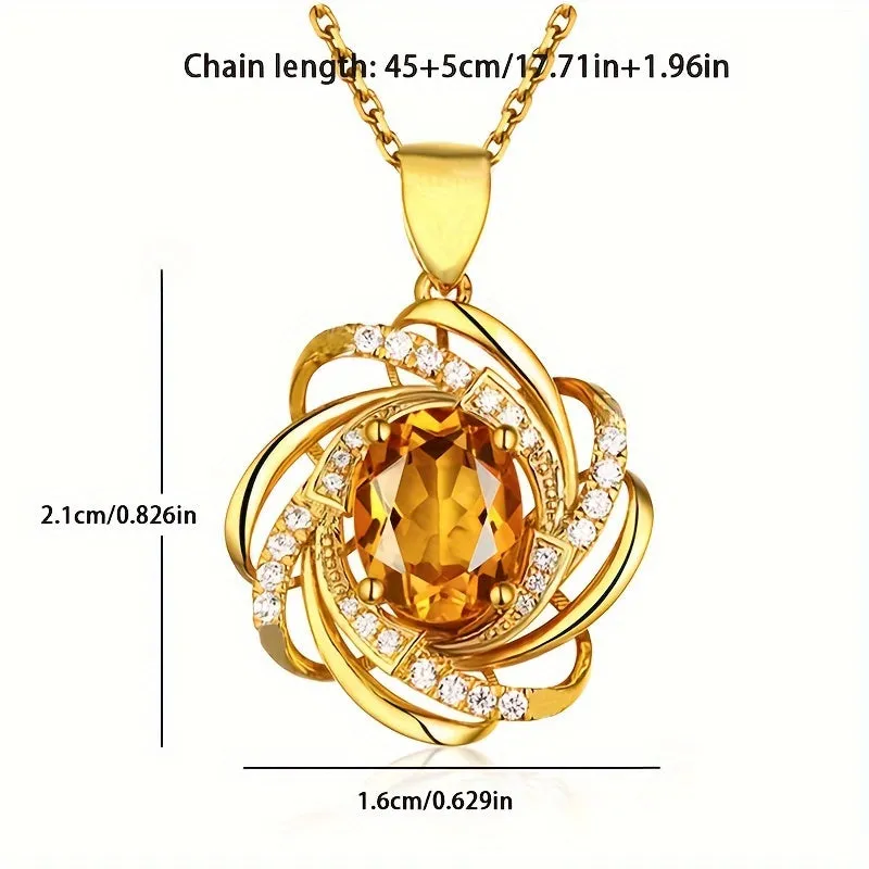 Chic Spiral Flower Pendant Necklace Perfect Gift for Special Occasions