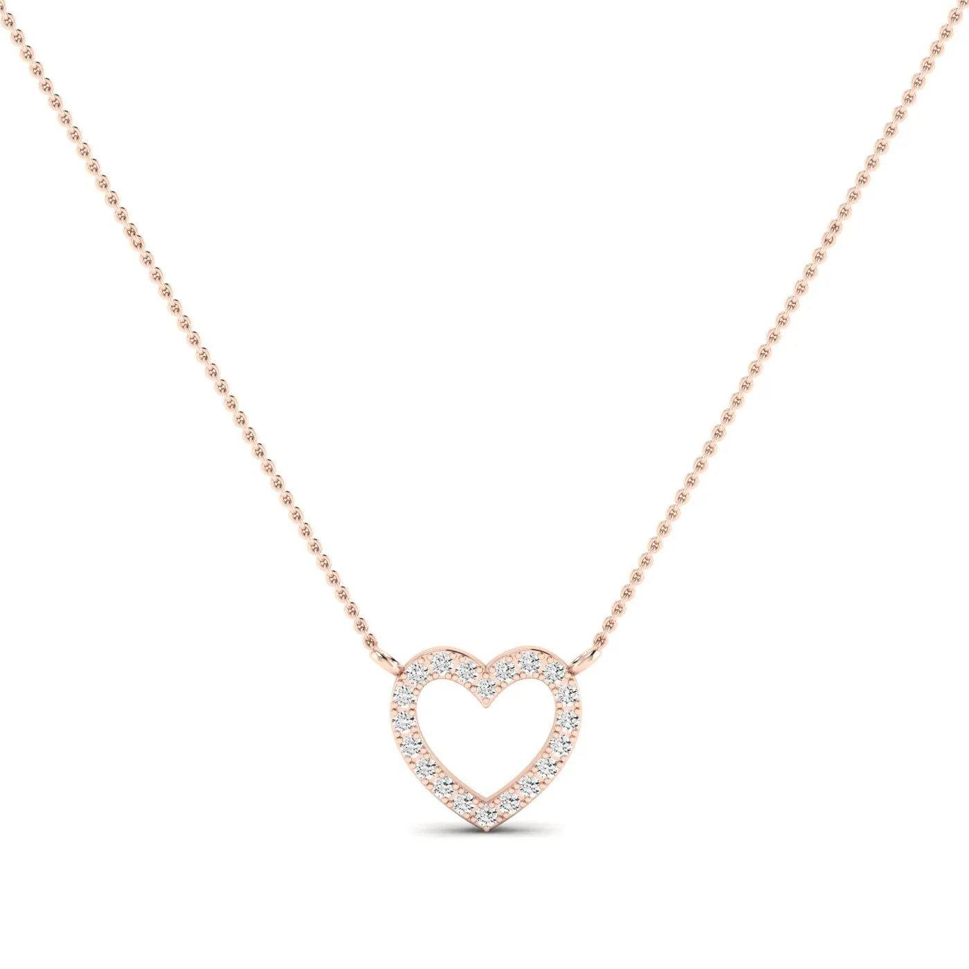 Clementine Heart Shaped Moissanite Accented Necklace