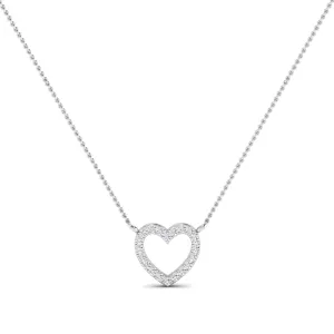 Clementine Heart Shaped Moissanite Accented Necklace