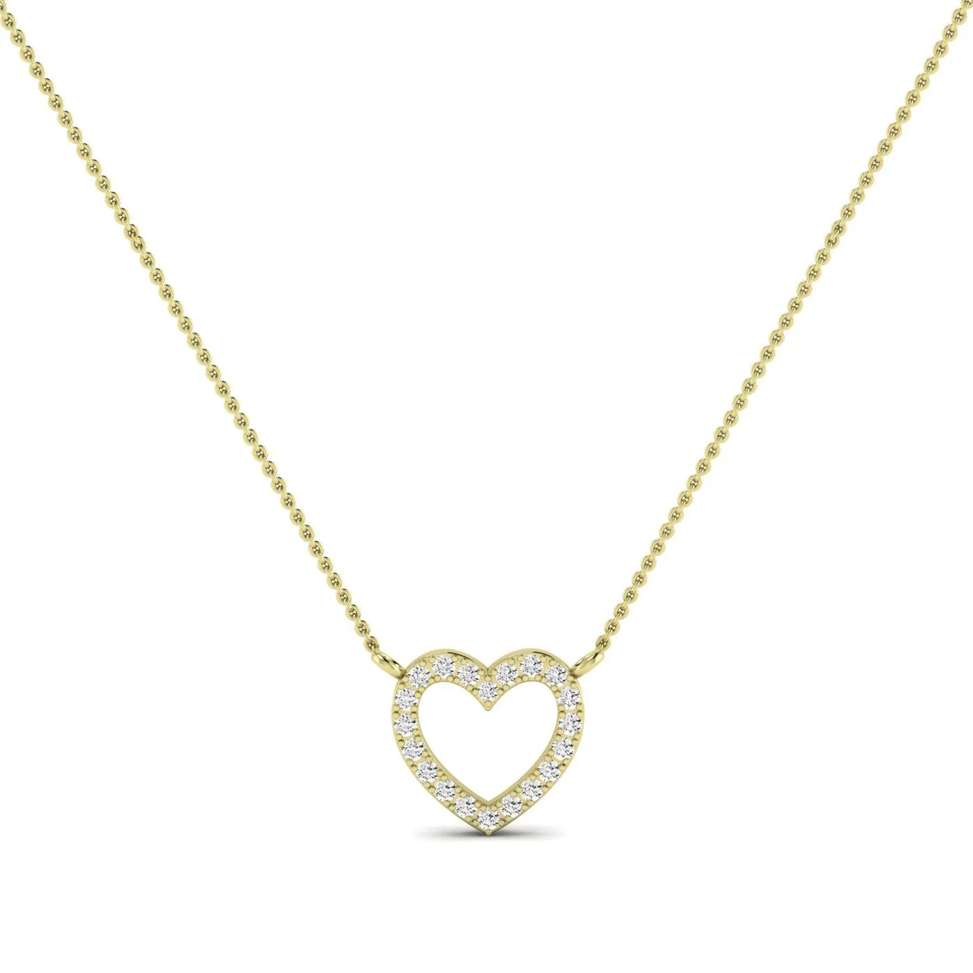 Clementine Heart Shaped Moissanite Accented Necklace