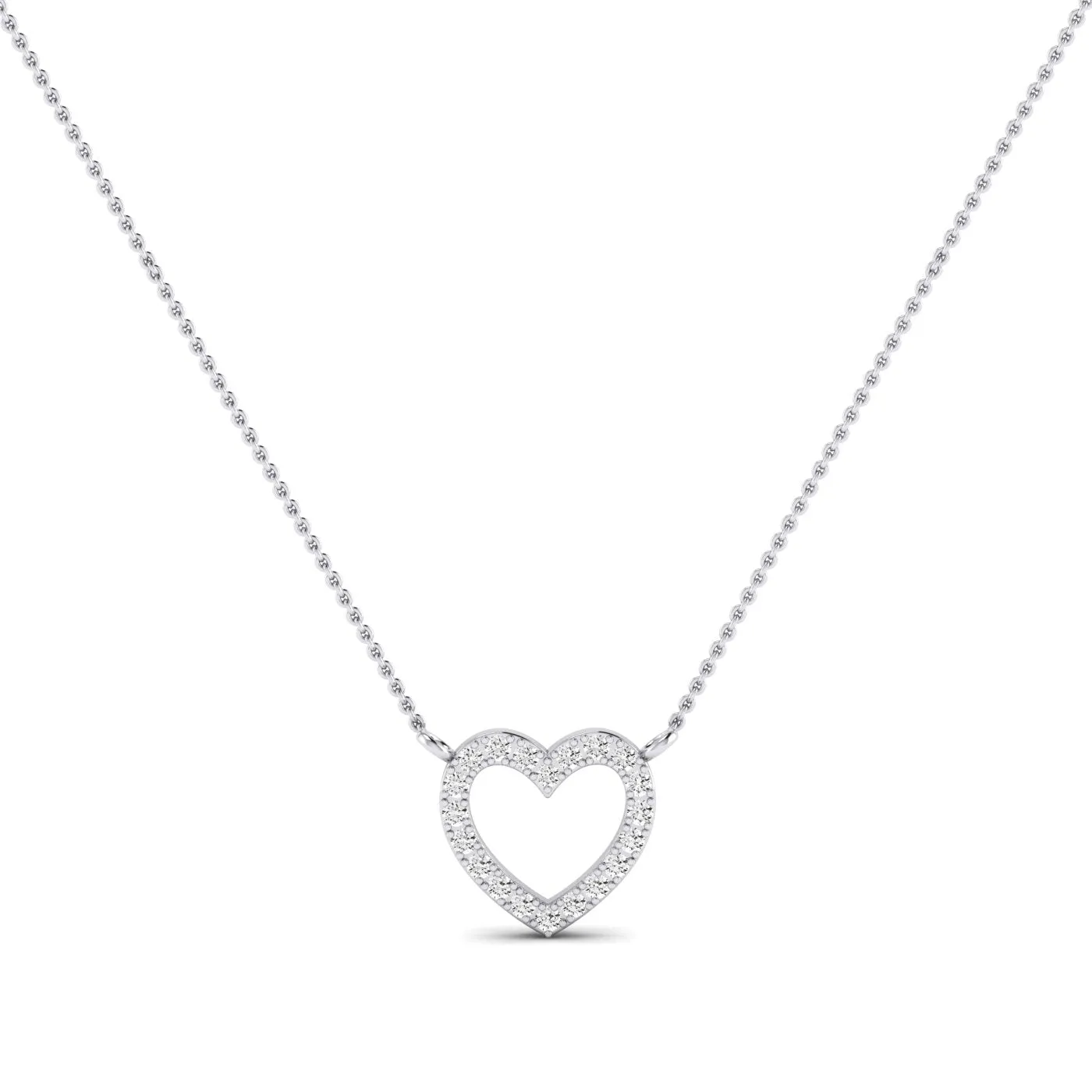 Clementine Heart Shaped Moissanite Accented Necklace