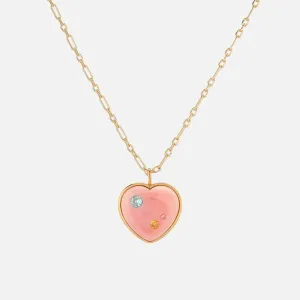 Cotton Candy Heart to Heart Necklace