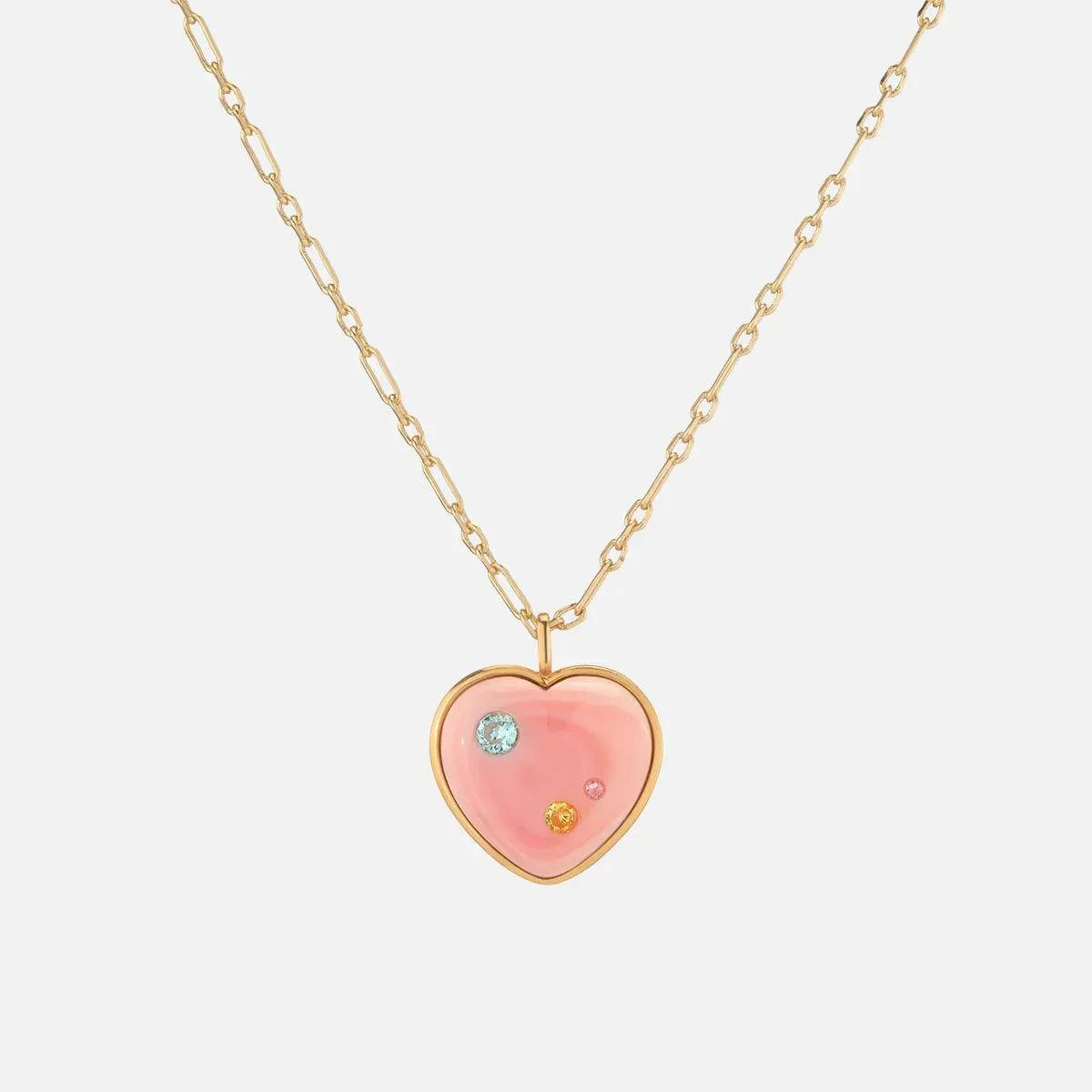 Cotton Candy Heart to Heart Necklace