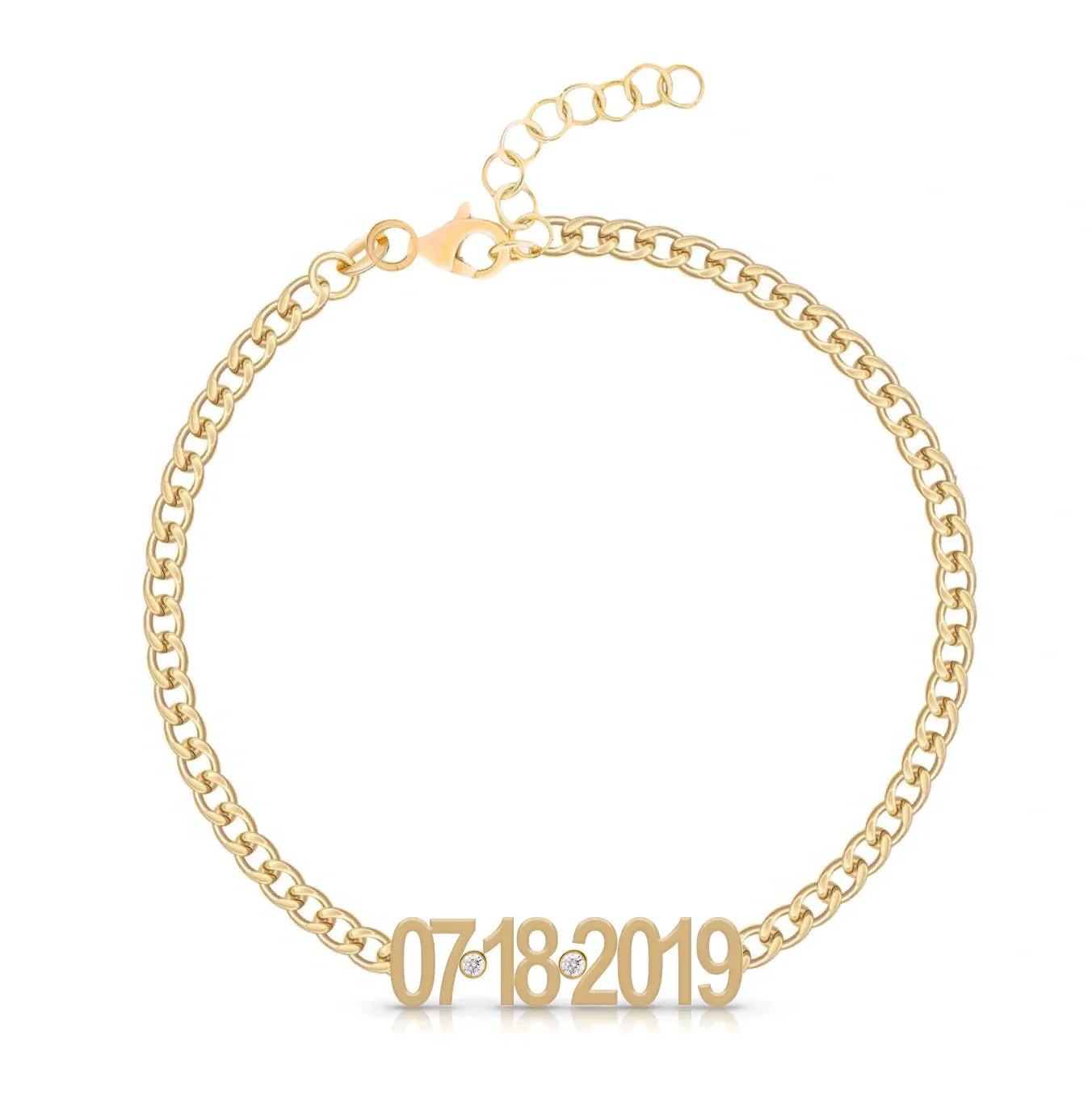 Custom Date on Cuban Link Bracelet