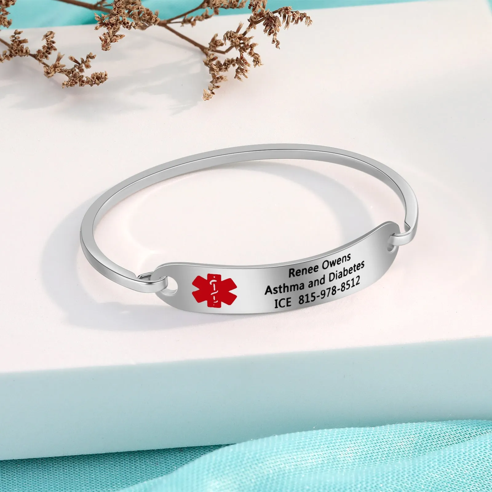 Custom Medical Bnagle Bracelet