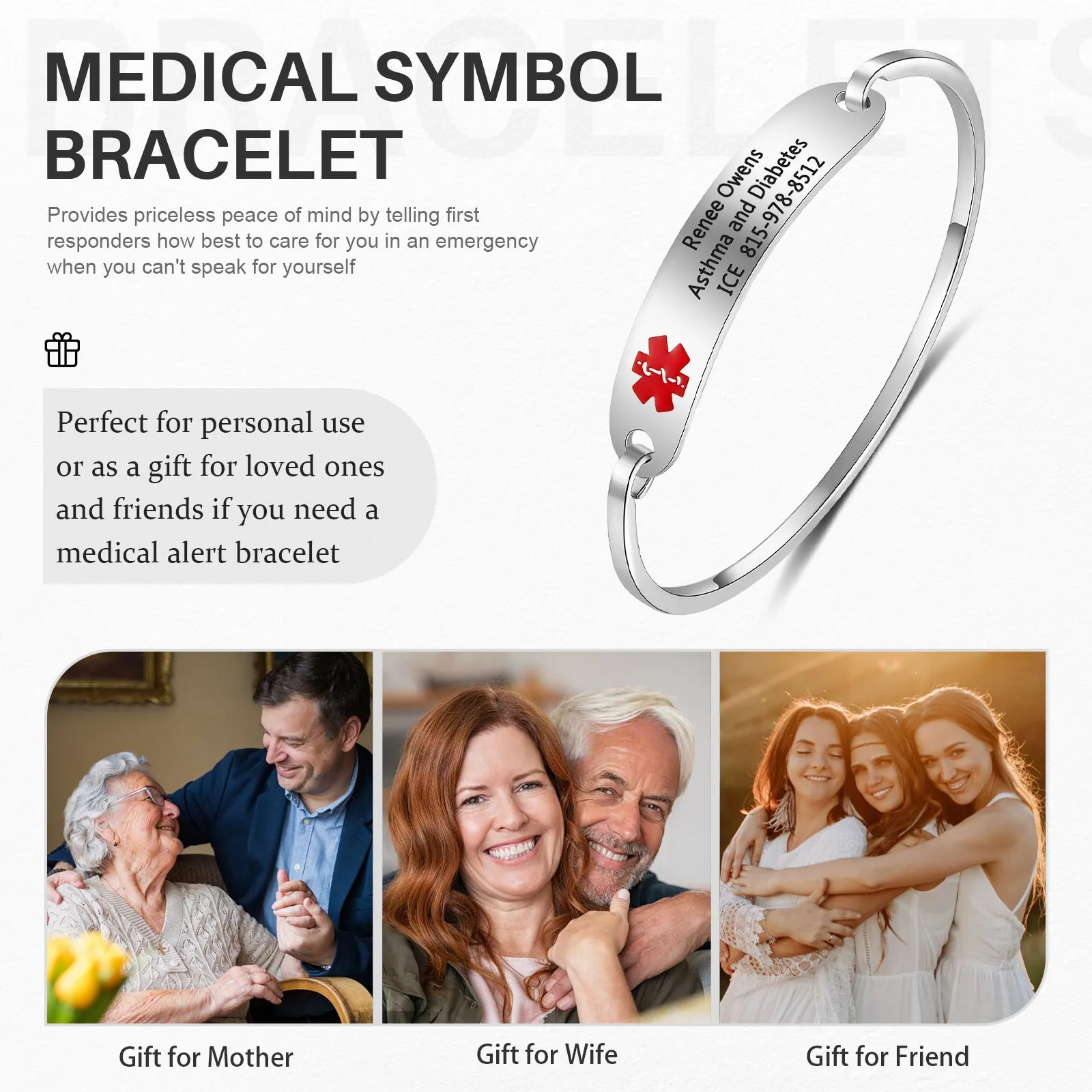 Custom Medical Bnagle Bracelet