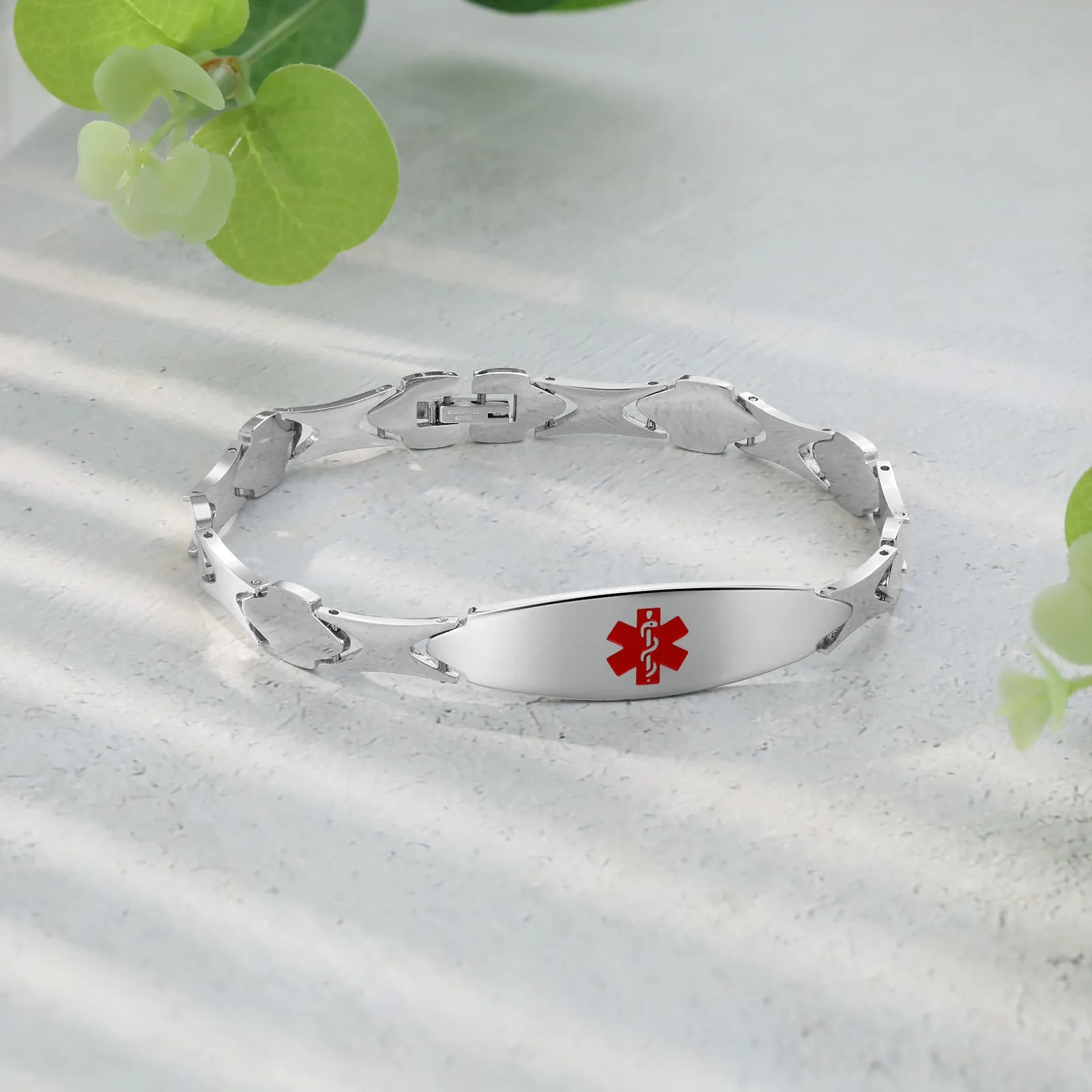 Custom Stainless Steel Medical Women Bracelet