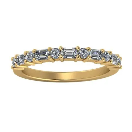 Dara Baguette & Round Trendy Moissanite Wedding Ring