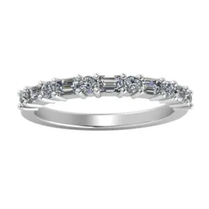 Dara Baguette & Round Trendy Moissanite Wedding Ring