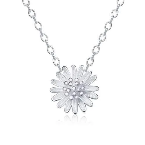 Delicate Daisy S925 Sterling Silver Short Necklaces for Women