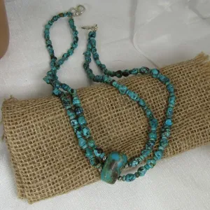 Delicate Turquoise Bead  Multi-strand Necklace