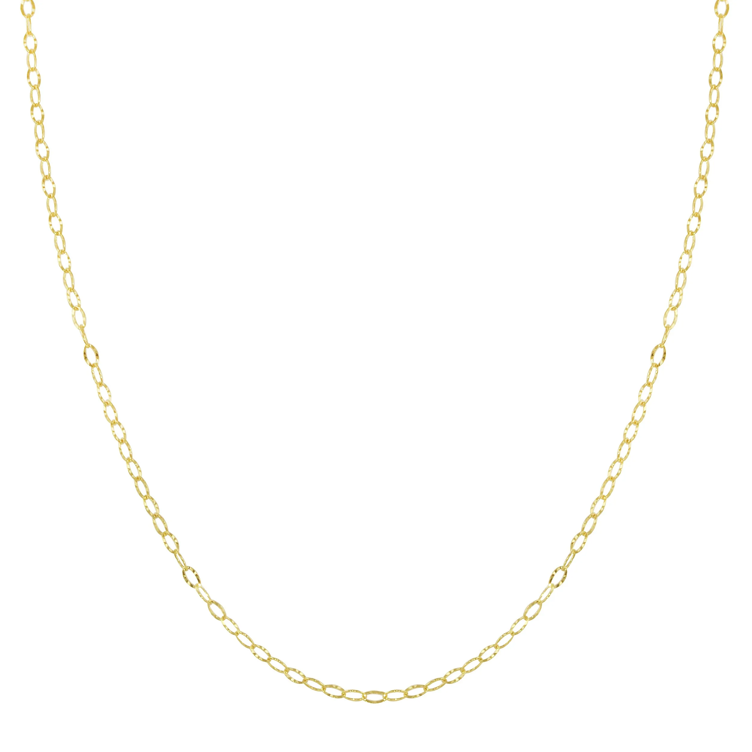 Diamond Cut Oval Cable Chain Necklace, 14k