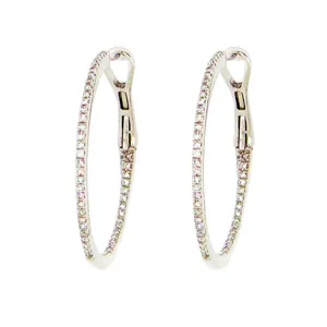 Diamond Hoop Earrings - 14Kt