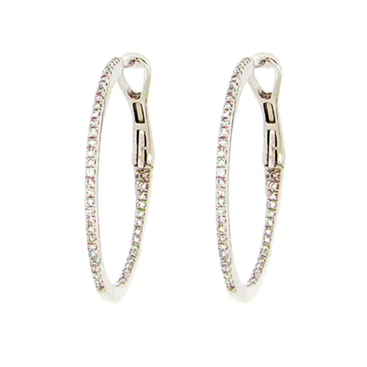 Diamond Hoop Earrings - 14Kt