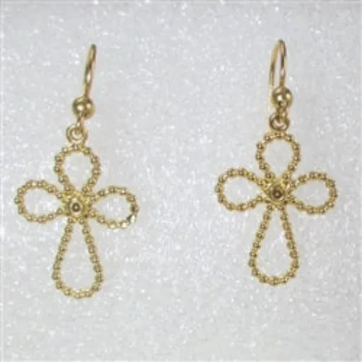 Elegant 14K Gold Filled Cross Dangle  Earrings